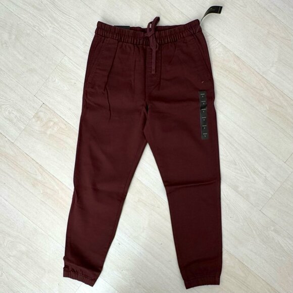 Banana Republic Travel Jogger Midrise Tapered Leg Maroon Mens Small - Picture 1 of 8